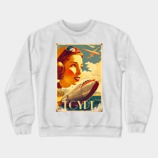 Egypt Pilot Vintage Travel Art Poster Crewneck Sweatshirt